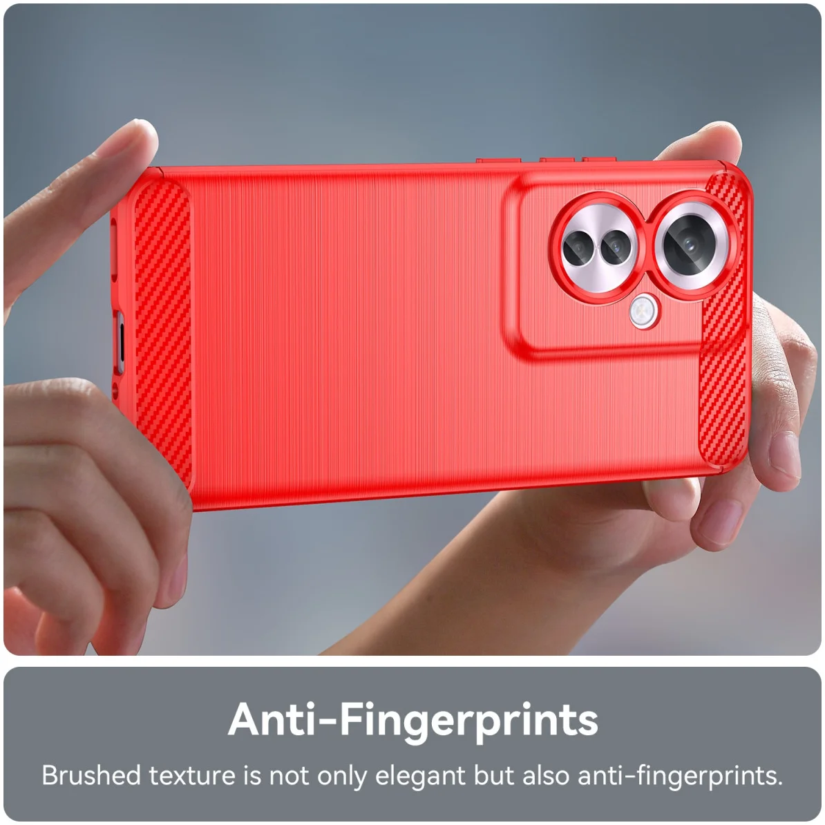 Oppo Reno 11 F Hoesje Geborsteld TPU Flexibele Back Cover Rood afbeelding 4