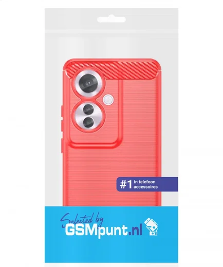 Oppo Reno 11 F Hoesje Geborsteld TPU Flexibele Back Cover Rood afbeelding 8