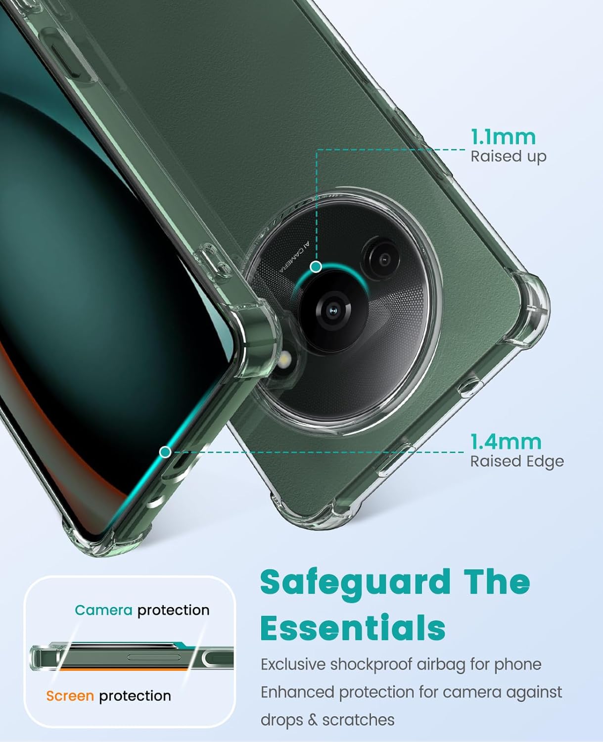 Xiaomi Redmi A3 Hoesje Schokbestendig en Dun TPU Back Cover Transparant afbeelding 8