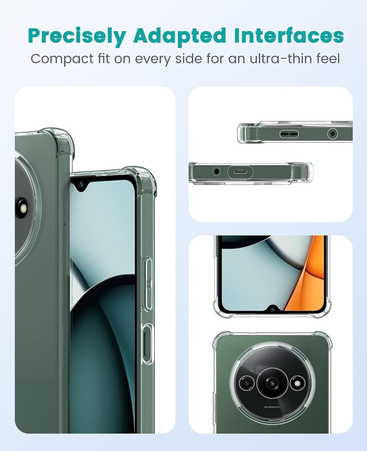 Xiaomi Redmi A3 Hoesje Schokbestendig en Dun TPU Back Cover Transparant afbeelding 2