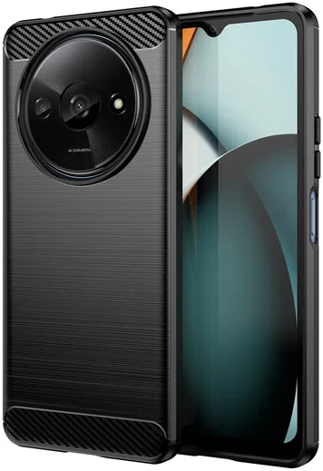 Xiaomi Redmi A3 Hoesje Geborsteld TPU Flexibele Back Cover Zwart afbeelding 1