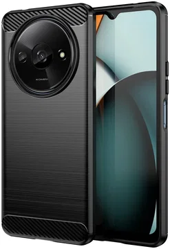 Xiaomi Redmi A3 Hoesje Geborsteld TPU Flexibele Back Cover Zwart