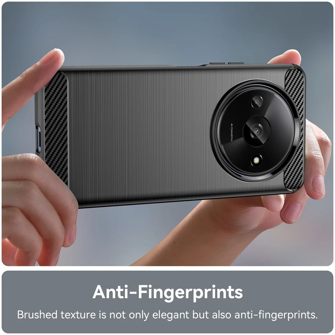 Xiaomi Redmi A3 Hoesje Geborsteld TPU Flexibele Back Cover Zwart afbeelding 5