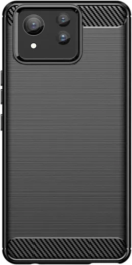 Asus Zenfone 11 Ultra Hoesje Geborsteld TPU Flexibele Back Cover Zwart afbeelding 2