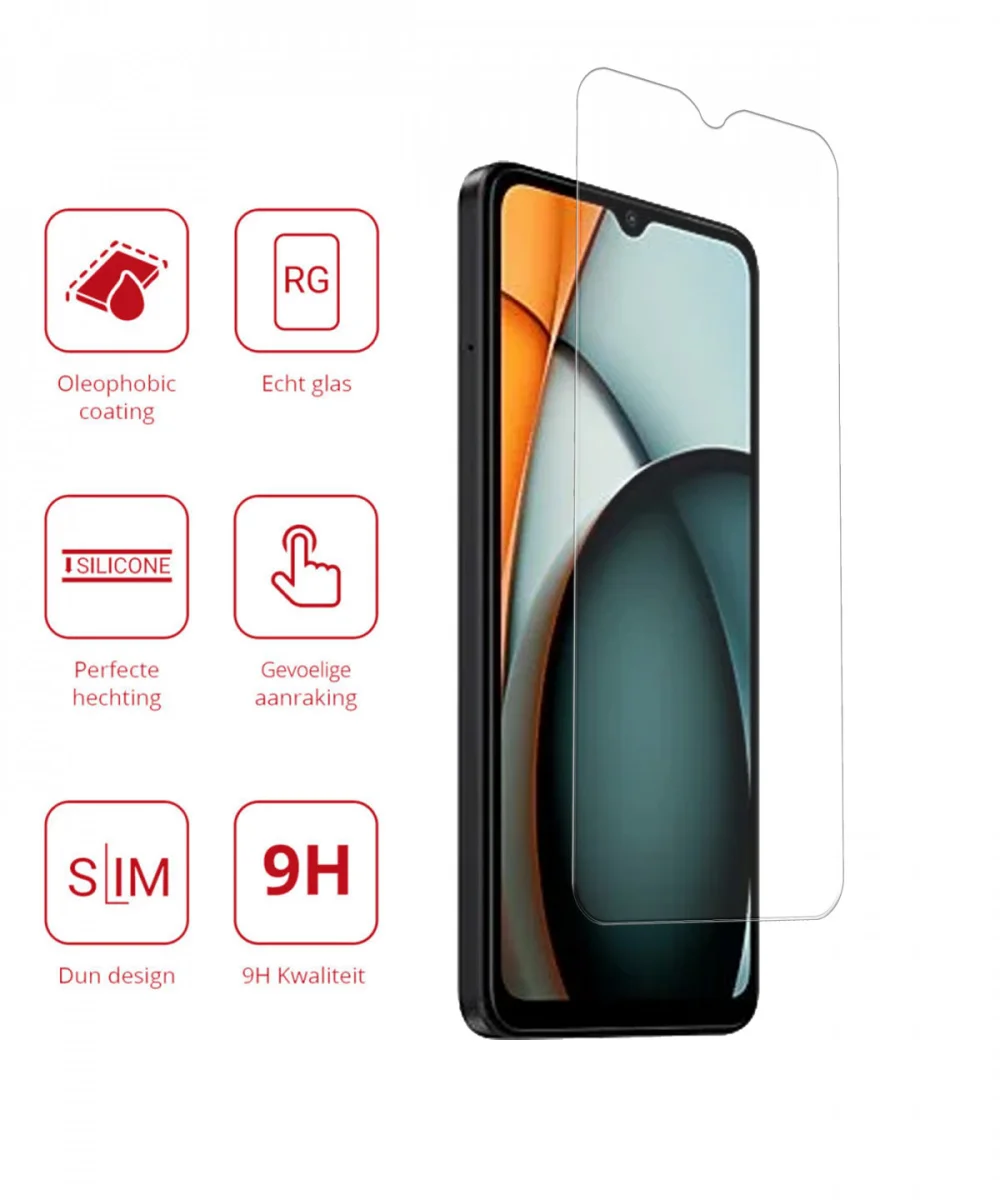 Rosso Xiaomi Redmi A3 9H Tempered Glass Screen Protector afbeelding 2