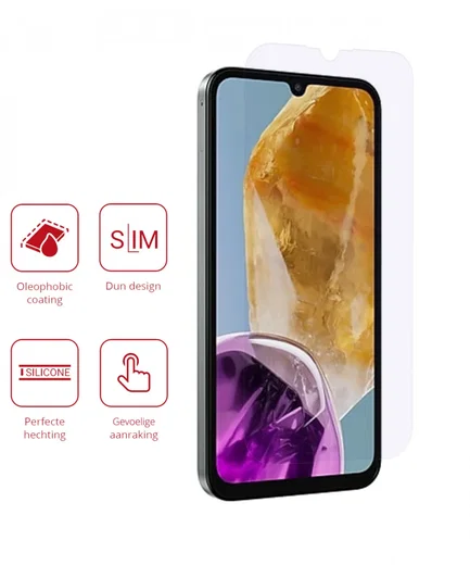 Rosso Samsung Galaxy M15 Screen Protector Case Friendly Folie Duo Pack afbeelding 2