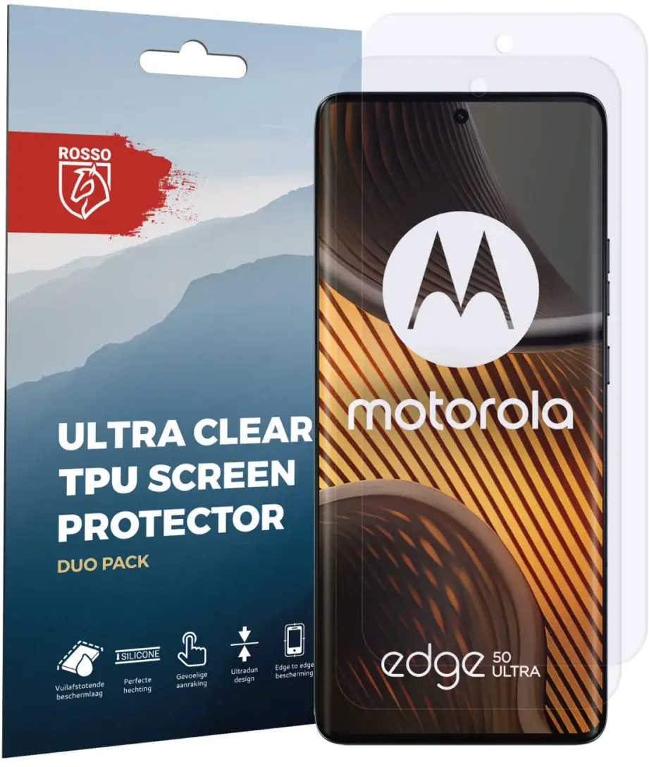 Rosso Motorola Edge 50 Ultra Screen Protector Ultra Clear Duo Pack afbeelding 6