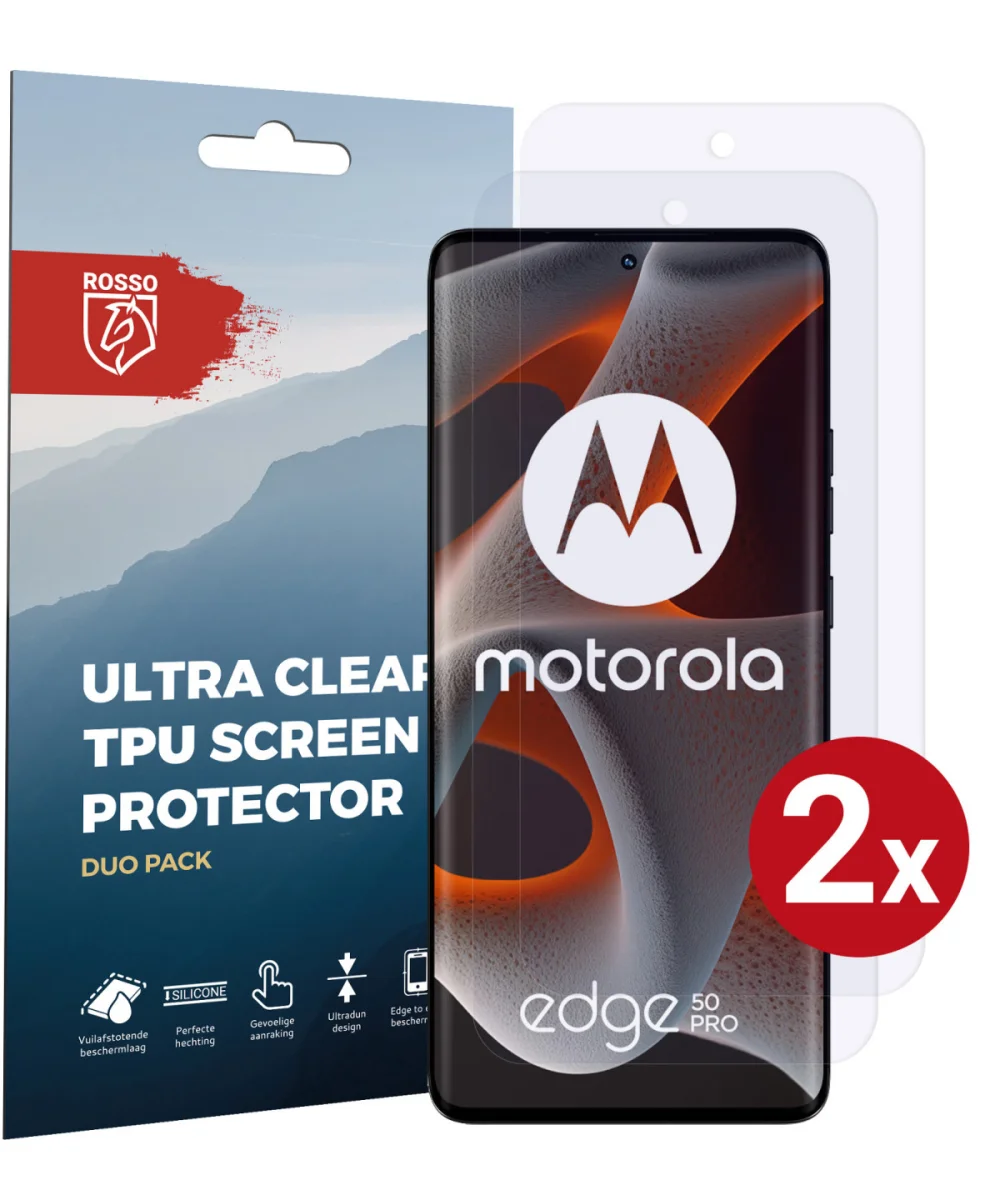 Rosso Motorola Edge 50 Pro Screen Protector Ultra Clear Duo Pack afbeelding 1