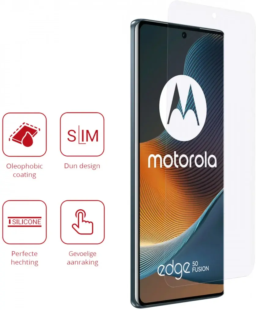 Rosso Motorola Edge 50 Fusion Screen Protector Ultra Clear Duo Pack afbeelding 2