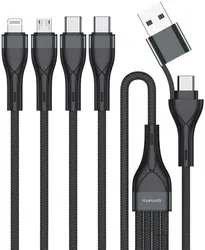 4smarts 4-in-2 Oplaad Kabel USB-C/Lightning/Micro-USB 1.2 Meter Zwart afbeelding