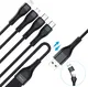 4smarts 4-in-2 Oplaad Kabel USB-C/Lightning/Micro-USB 1.2 Meter Zwart afbeelding 3