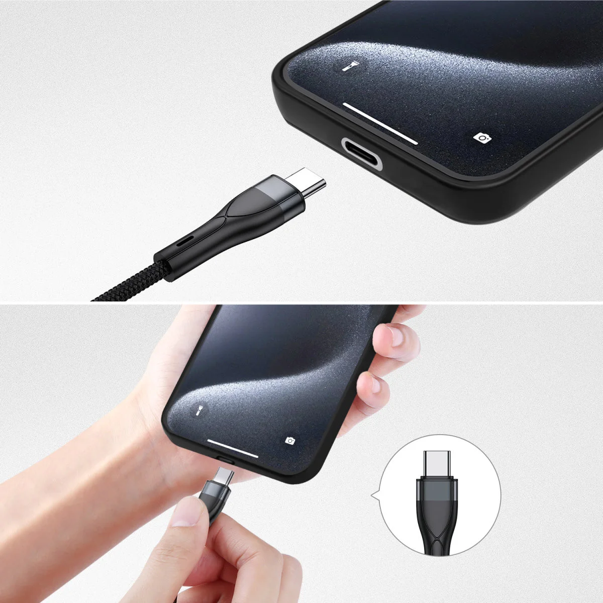 4smarts 4-in-2 Oplaad Kabel USB-C/Lightning/Micro-USB 1.2 Meter Zwart afbeelding 5