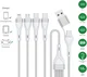 4smarts 4-in-2 15W USB/USB-C naar 2x USB-C/Lightning/Micro USB Kabel 1.2M Wit afbeelding 2