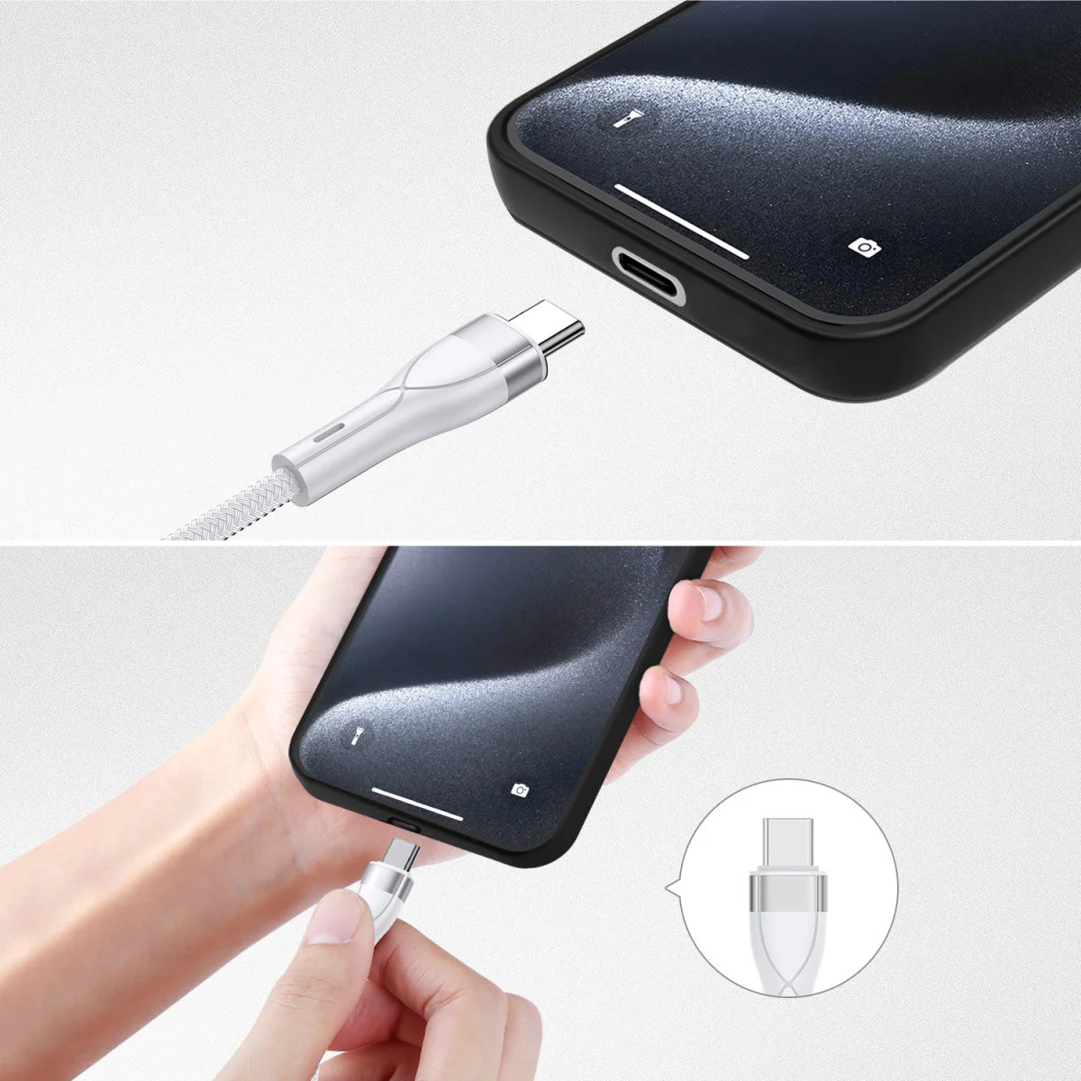 4smarts 4-in-2 15W USB/USB-C naar 2x USB-C/Lightning/Micro USB Kabel 1.2M Wit afbeelding 4