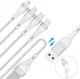 4smarts 4-in-2 15W USB/USB-C naar 2x USB-C/Lightning/Micro USB Kabel 1.2M Wit afbeelding 6