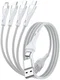 4smarts 4-in-2 15W USB/USB-C naar 2x USB-C/Lightning/Micro USB Kabel 1.2M Wit afbeelding 7