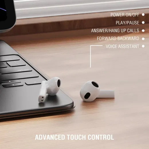 4smarts SkyBuds 2 TWS Bluetooth Headset ENC Draadloze Oordopjes Wit afbeelding 4