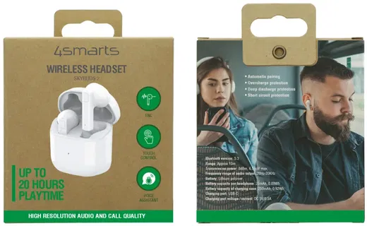4smarts SkyBuds 2 TWS Bluetooth Headset ENC Draadloze Oordopjes Wit afbeelding 9