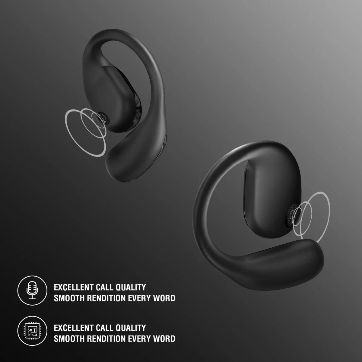 4smarts OWS SkyBuds Draadloze Oordopjes 5.4 Bluetooth Oortjes met Oorhaken Zwart afbeelding 7