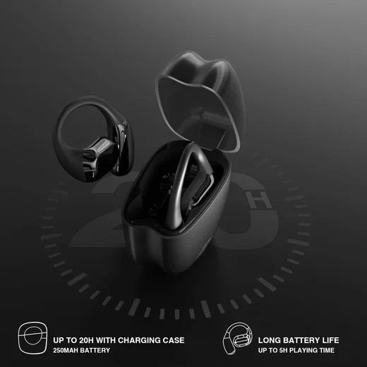 4smarts OWS SkyBuds Draadloze Oordopjes 5.4 Bluetooth Oortjes met Oorhaken Zwart afbeelding 8