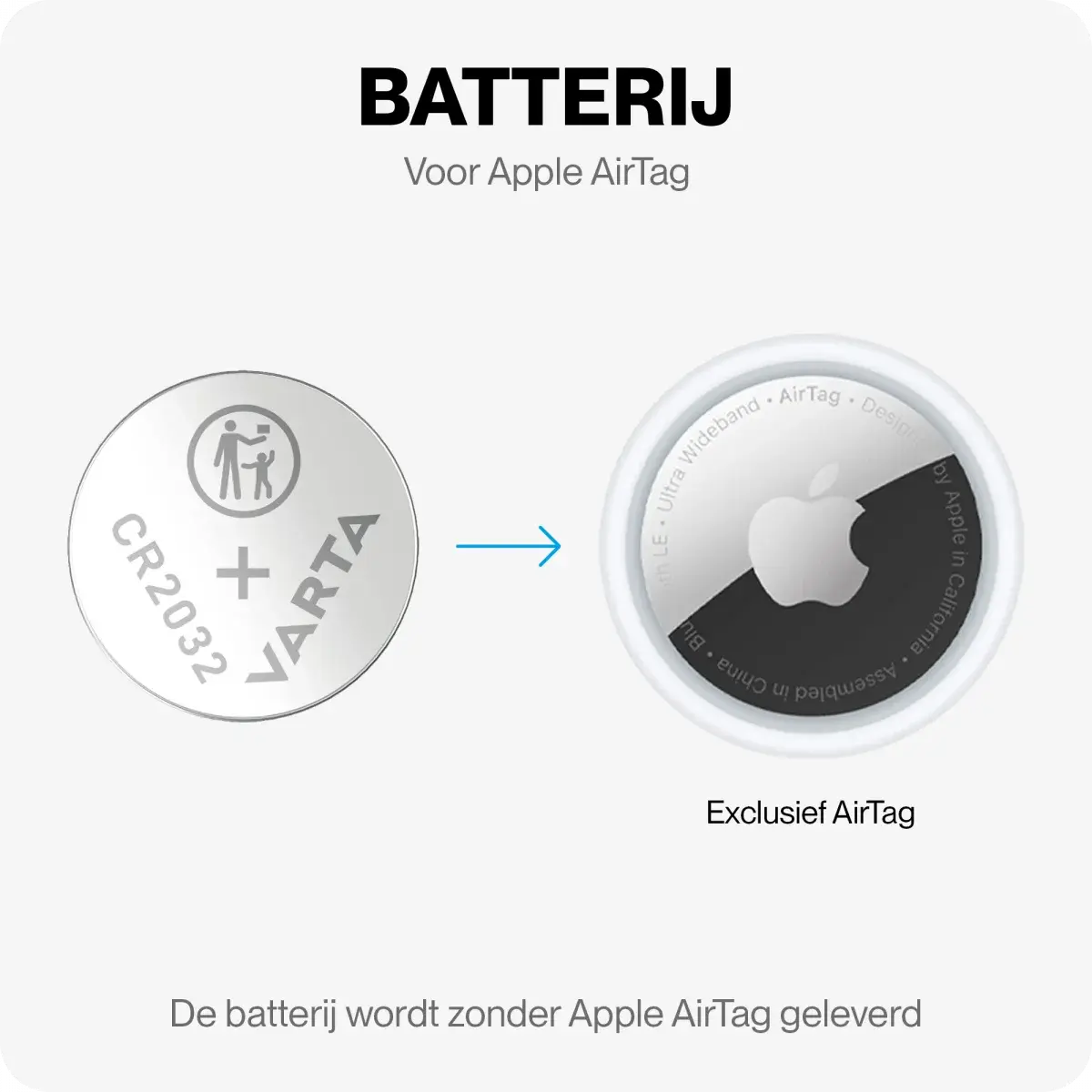 Varta CR2032 Lithium Knoopcelbatterij Apple AirTag 220mh / 3V (2-Pack) afbeelding 2