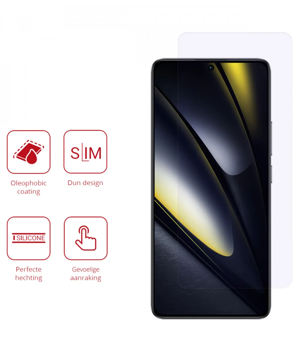Rosso Xiaomi Poco F6 Screen Protector Case Friendly Folie Duo Pack afbeelding 2