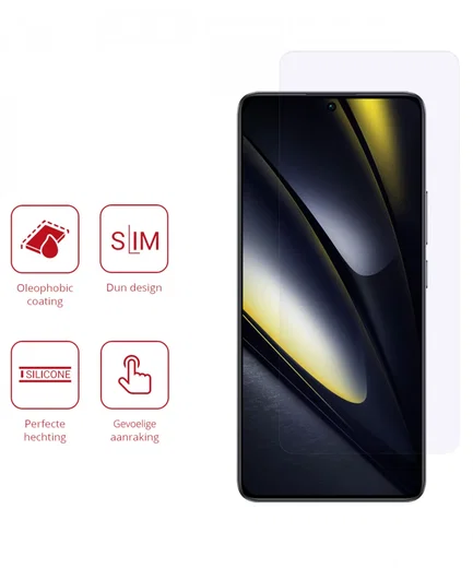 Rosso Xiaomi Poco F6 Screen Protector Case Friendly Folie Duo Pack afbeelding 2