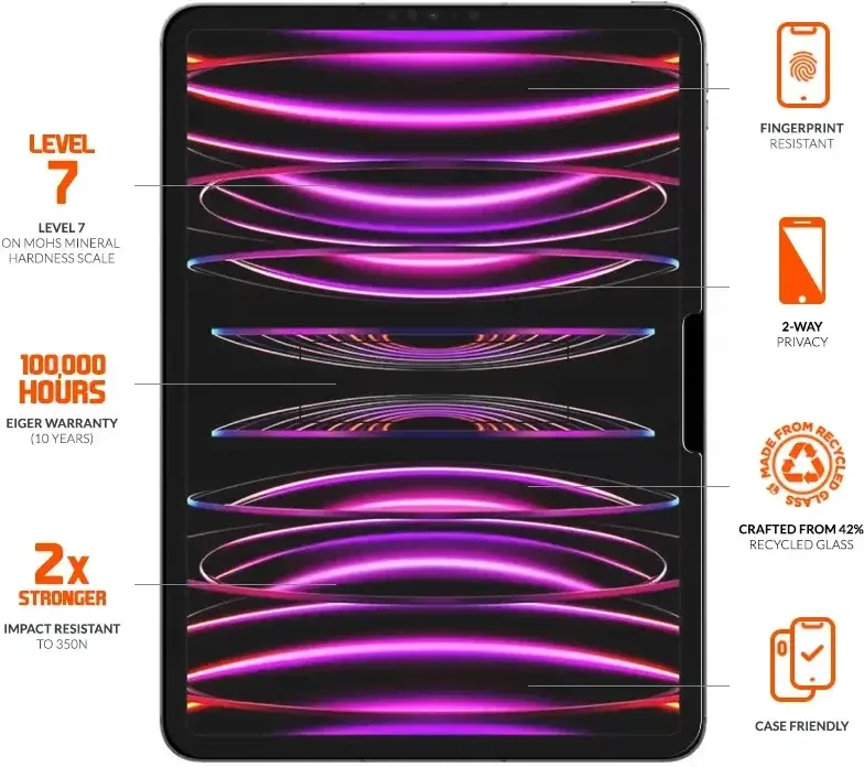 Eiger Privacy iPad Air 13 (2024/2025) / Pro 13 (2024/2025) Screen Protector afbeelding 3