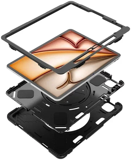 Eiger Peak 500m Apple iPad Air 13 (24/25/26) / Pro 12.9 (2021/2022) Hoes Zwart afbeelding 2