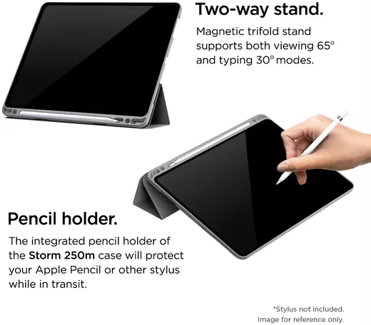 Eiger Storm 250m Stylus iPad Air 11 (24/25) Hoes Book Case met Pen Houder Grijs afbeelding 3