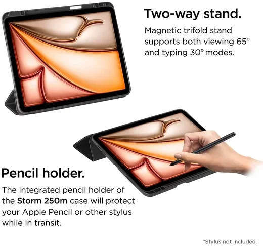 Eiger Storm 250m Stylus iPad Air 13 (24/25/26) Hoes Book Case Pen Houder Zwart afbeelding 3