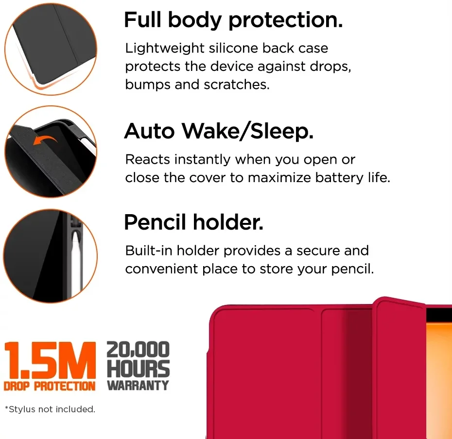 Eiger Storm 250m Stylus iPad Air 13 (24/25/26) Hoes Book Case Pen Houder Rood afbeelding 2