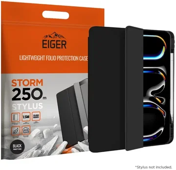 Eiger Storm 250m Stylus iPad Pro 11 (2024/2025) Hoes Book Case Pen Houder Zwart