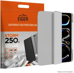 Eiger Storm 250m Stylus iPad Pro 11 (2024/2025) Hoes Book Case Pen Houder Grijs afbeelding
