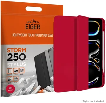 Eiger Storm 250m Stylus iPad Pro 11 (2024/2025) Hoes Book Case Pen Houder Rood