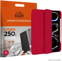 Eiger Storm 250m Stylus iPad Pro 11 (2024/2025) Hoes Book Case Pen Houder Rood afbeelding