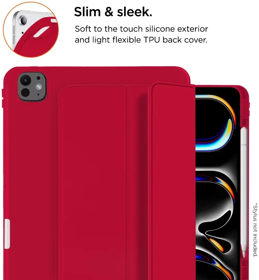 Eiger Storm 250m Stylus iPad Pro 11 (2024/2025) Hoes Book Case Pen Houder Rood afbeelding 4