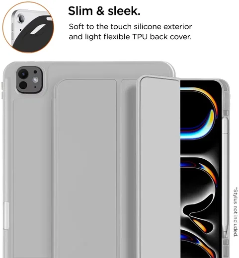 Eiger Storm 250m Stylus iPad Pro 13 (2024/2025) Hoes Book Case Grijs afbeelding 4