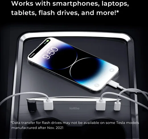 iOttie Tersus USB-C Hub Tesla Model 3 / Model Y - 2x USB-C + 2x USB-A afbeelding 7
