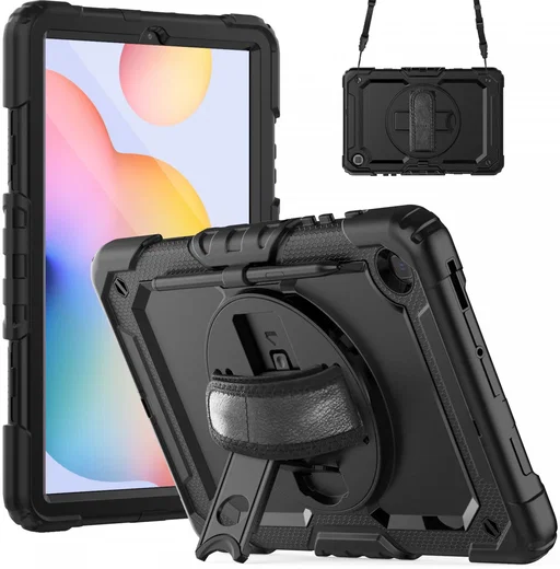 Samsung Galaxy Tab S6 Lite (2024) Hoes met Screen Protector en Handriem Zwart afbeelding 2