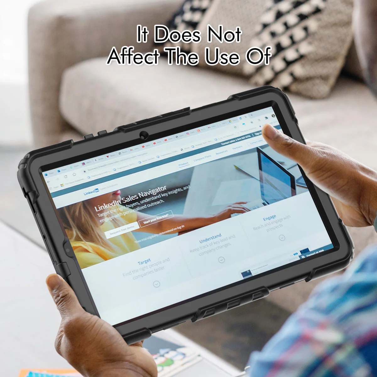 Samsung Galaxy Tab S6 Lite (2024) Hoes met Screen Protector en Handriem Zwart afbeelding 13