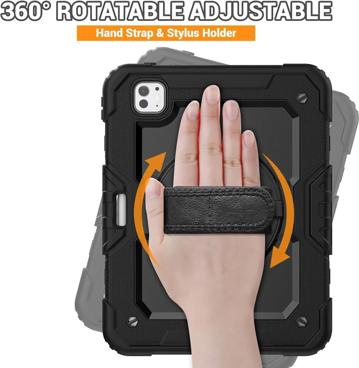 Apple iPad Pro 11 (2024/2025) Hoes met Screen Protector en Handriem Zwart afbeelding 4
