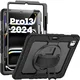 iPad Pro 13 Inch 2024 Hoes Ingebouwde Screenprotector - Beschermhoes Case Zwart afbeelding 1