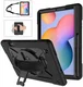Samsung Galaxy Tab S6 Lite Hoes Back Cover met Kickstand en Handriem Zwart afbeelding 1