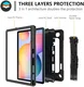 Samsung Galaxy Tab S6 Lite Hoes Back Cover met Kickstand en Handriem Zwart afbeelding 3