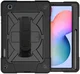 Samsung Galaxy Tab S6 Lite Hoes Back Cover met Kickstand en Handriem Zwart afbeelding 4