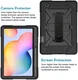 Samsung Galaxy Tab S6 Lite Hoes Back Cover met Kickstand en Handriem Zwart afbeelding 5