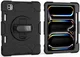 iPad Pro 11 (2024/2025) Hoes Back Cover met Kickstand en Handriem Zwart afbeelding 2
