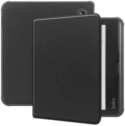 Kobo Libra Colour Hoes Tri-Fold Book Case met Standaard Zwart afbeelding