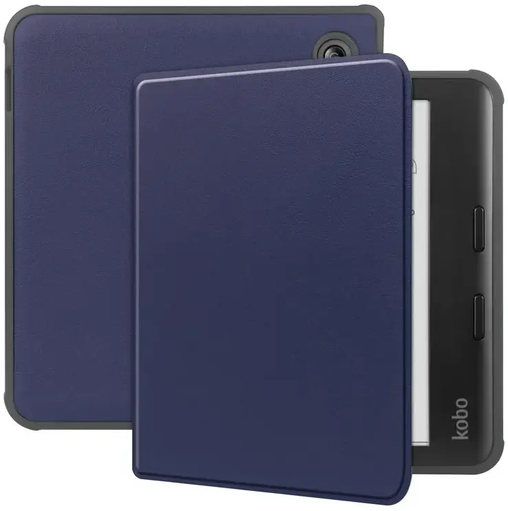 Kobo Libra Colour Hoes Tri-Fold Book Case met Standaard Blauw afbeelding 1